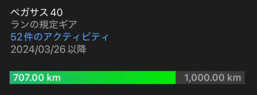 ペガサス40で700キロ