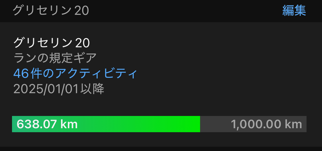 600キロ到達したグリセリン20